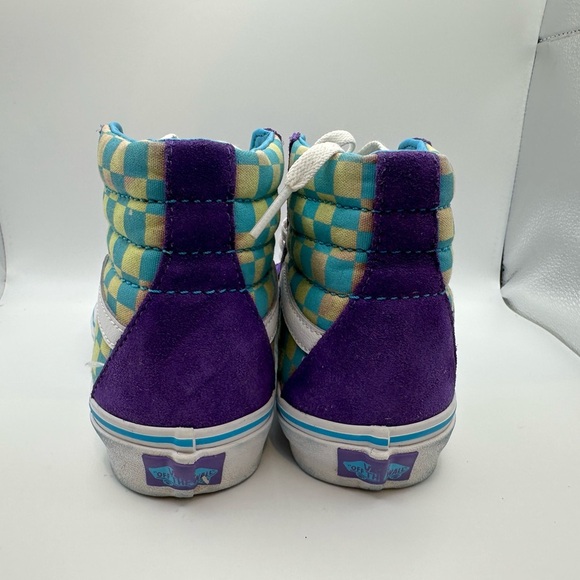 Vans Purple and Blue Checkered Sneakers - Picture 3 of 5